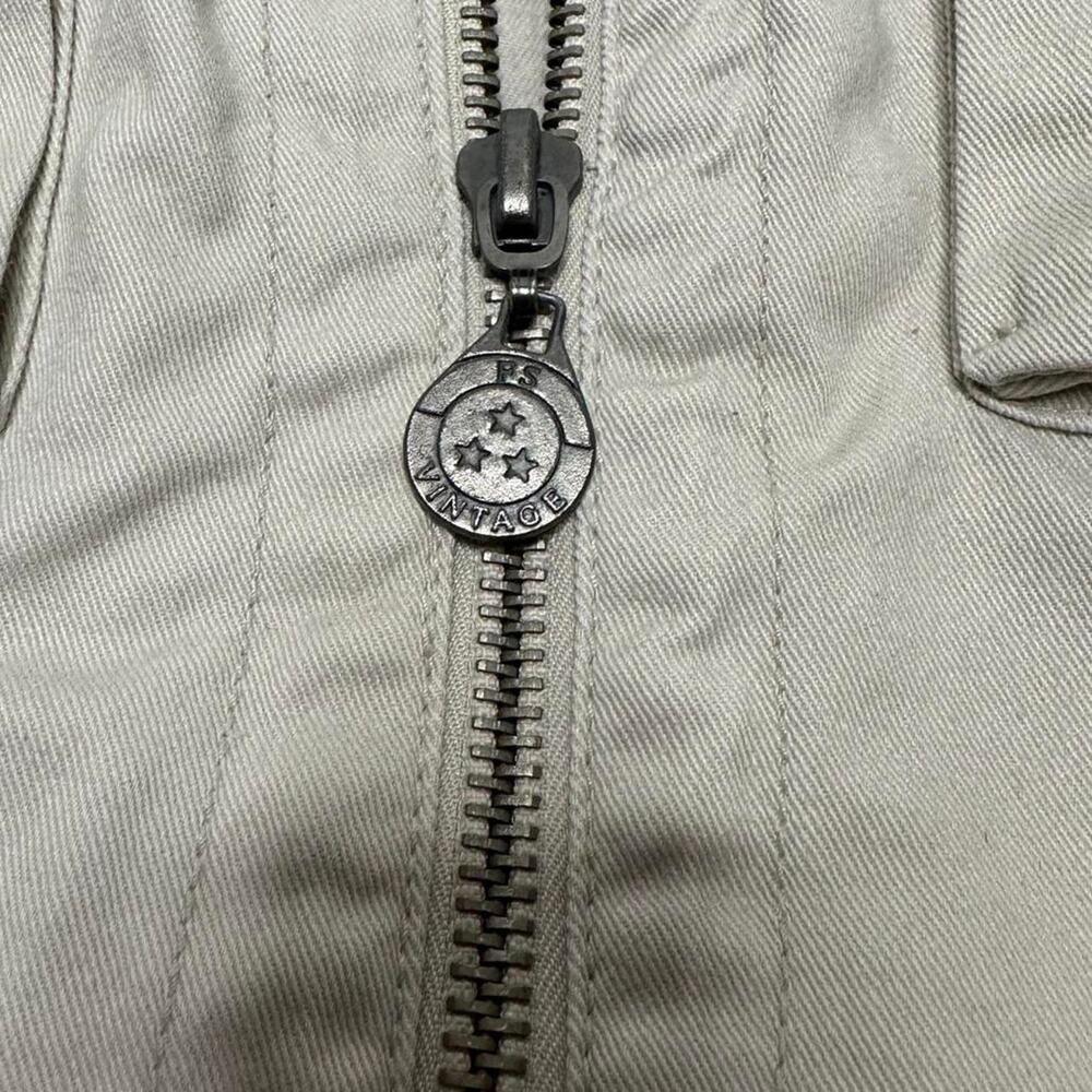 FishBone Skull Khaki Vintage Equestrian Rider Grunge Zipper Size M 100%Cotton - Picture 5 of 8